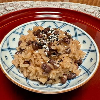 小豆茶を作った時に炊くღ˘◡˘றﾎｯｺﾘ~☆赤飯